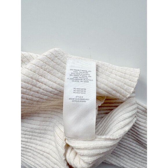 Aritzia WILFRED Leighton Oat Modal Wool Ribbed Knit Square Neck Sweater, Size S - Picture 9 of 15